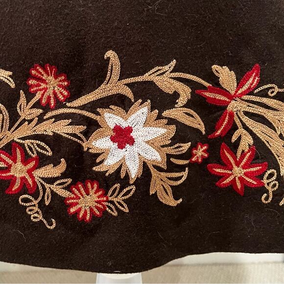 NEW Ann Taylor Loft Wool Classic Tailored Embroidered Floral A-line Skirt 4P - Picture 10 of 14